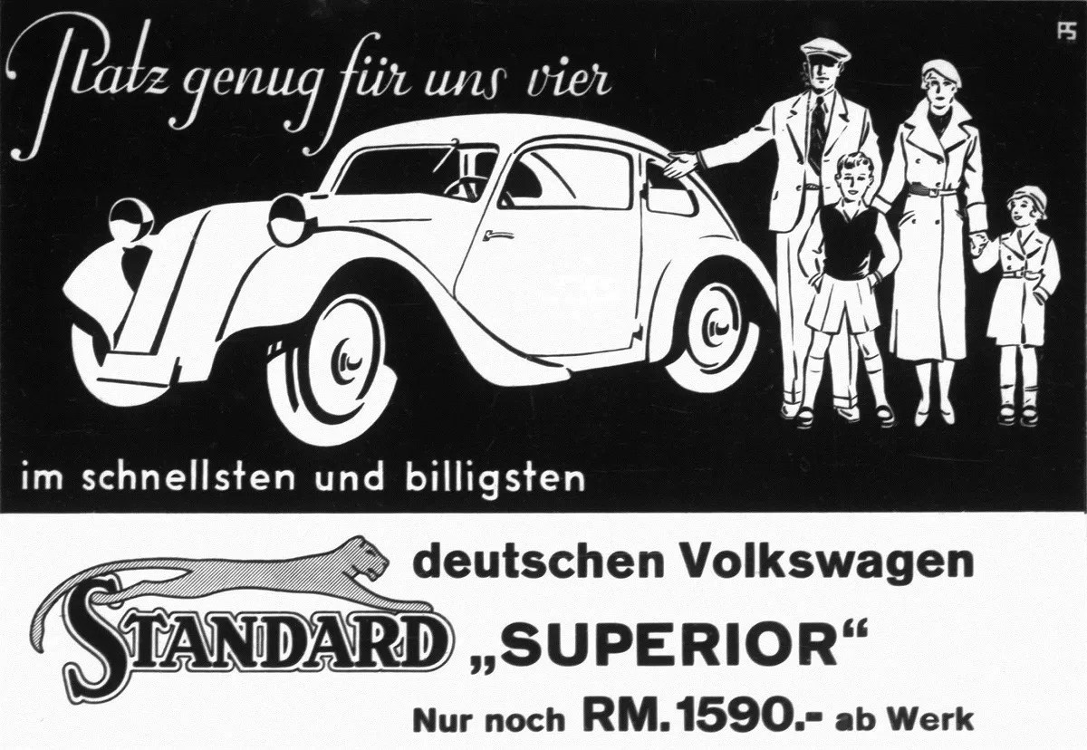 Brochure of the Standard Superior, advertising it as 'The fastest and cheapest German Volkswagen'